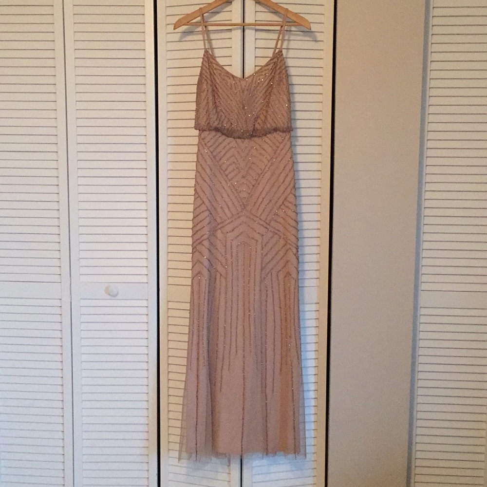 Adrianna Papell Beaded Blush Gown